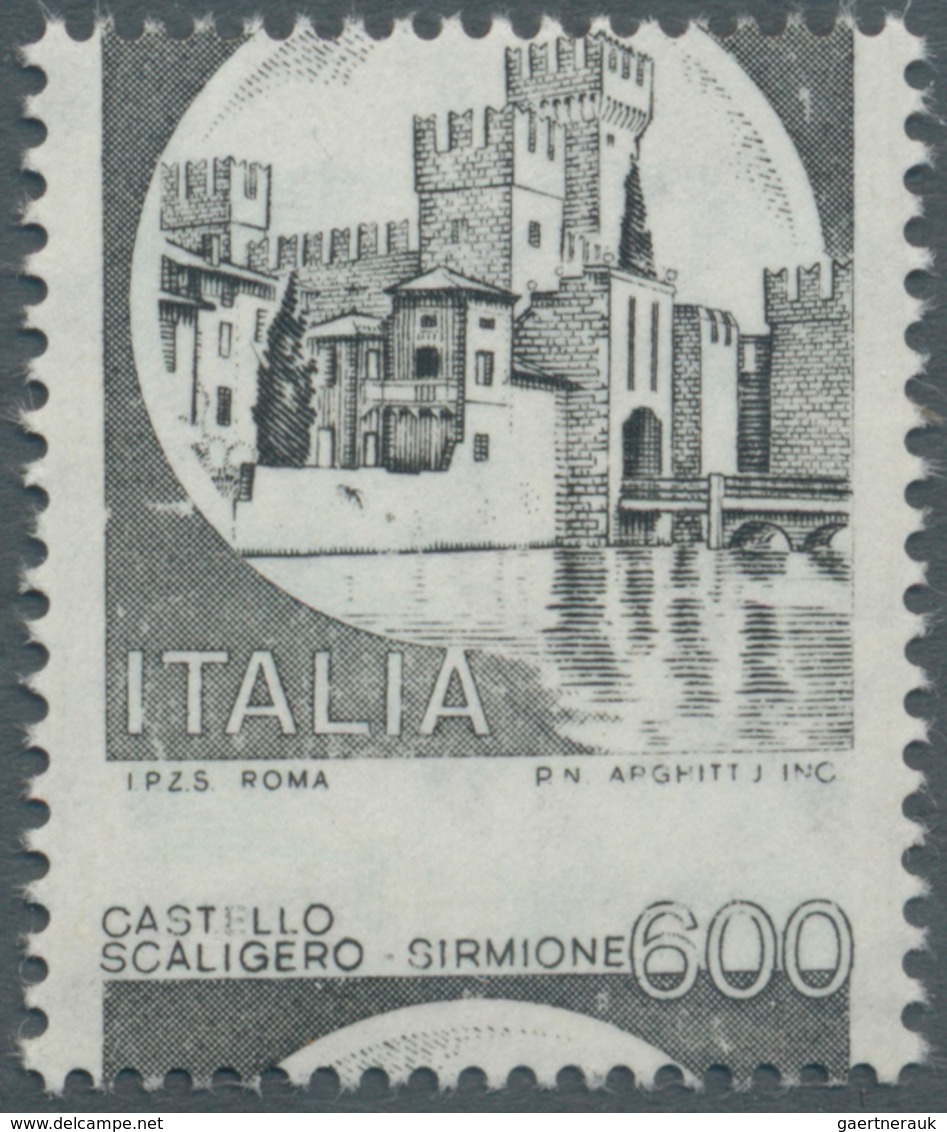 Italien: 1980, 600 L Scaliger-Kastell, Simione, In Black Without Green Color And Misperforated, With - Mint/hinged