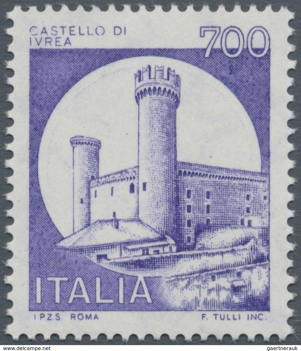 Italien: 1980, Definitive Issue 'Fort Ivra' 700l. With MISSING COLOURS (only Violet Printing), MNH A - Ongebruikt