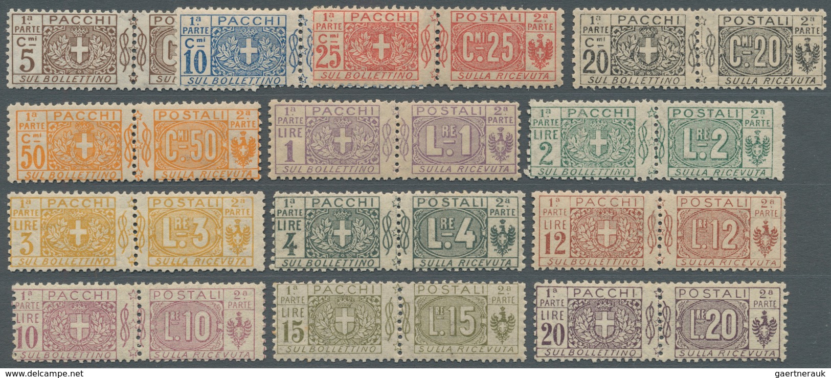 Italien - Paketmarken: 1914, Pacchi Postali Complete Set Of 13 Values All Mint Never Hinged, Very Fi - Postal Parcels