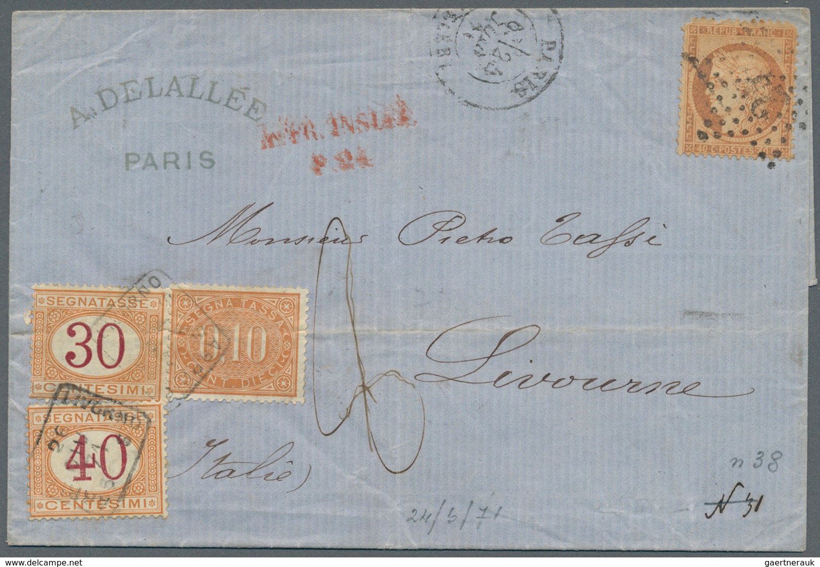 Italien - Portomarken: 1871, Postage Dues 10c. Brownish Orange, 30c. Ocre/carmine And 40c. Ocre/carm - Postage Due