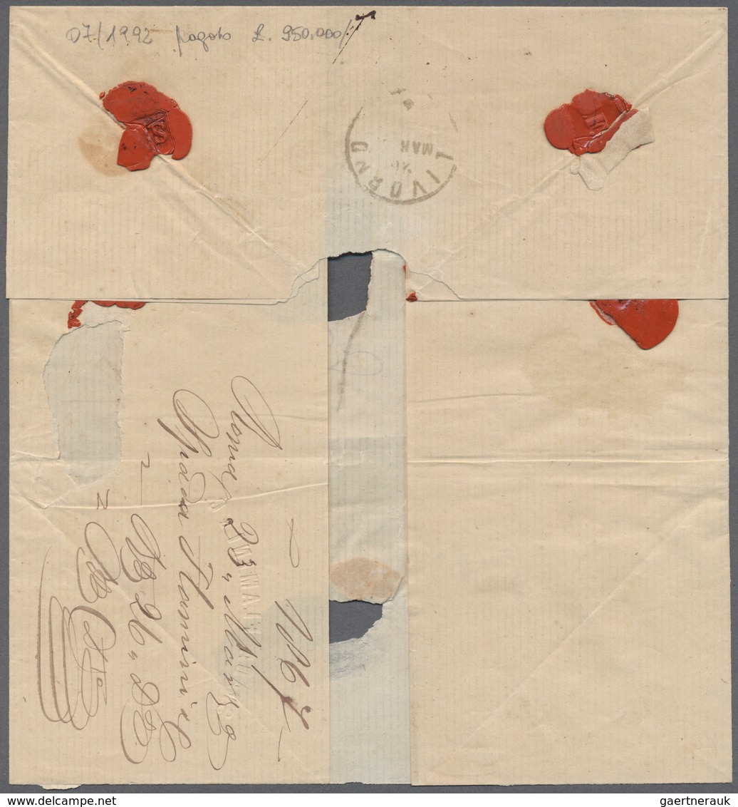 Italien - Portomarken: 1867, Letter From Rome To Livorno, Franked To The Border With A Pair Of The 6 - Strafport