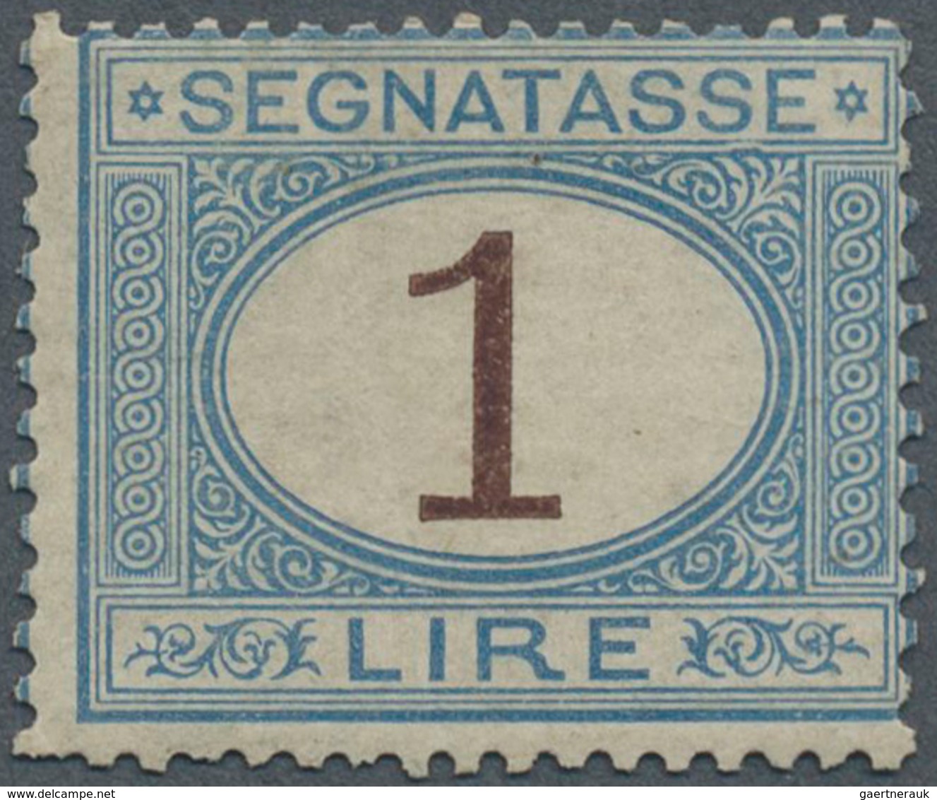 Italien - Portomarken: 1874, 1l. Blue/brown, Fresh Colour, Normally Perforated With Some Flat Perfs - Strafport