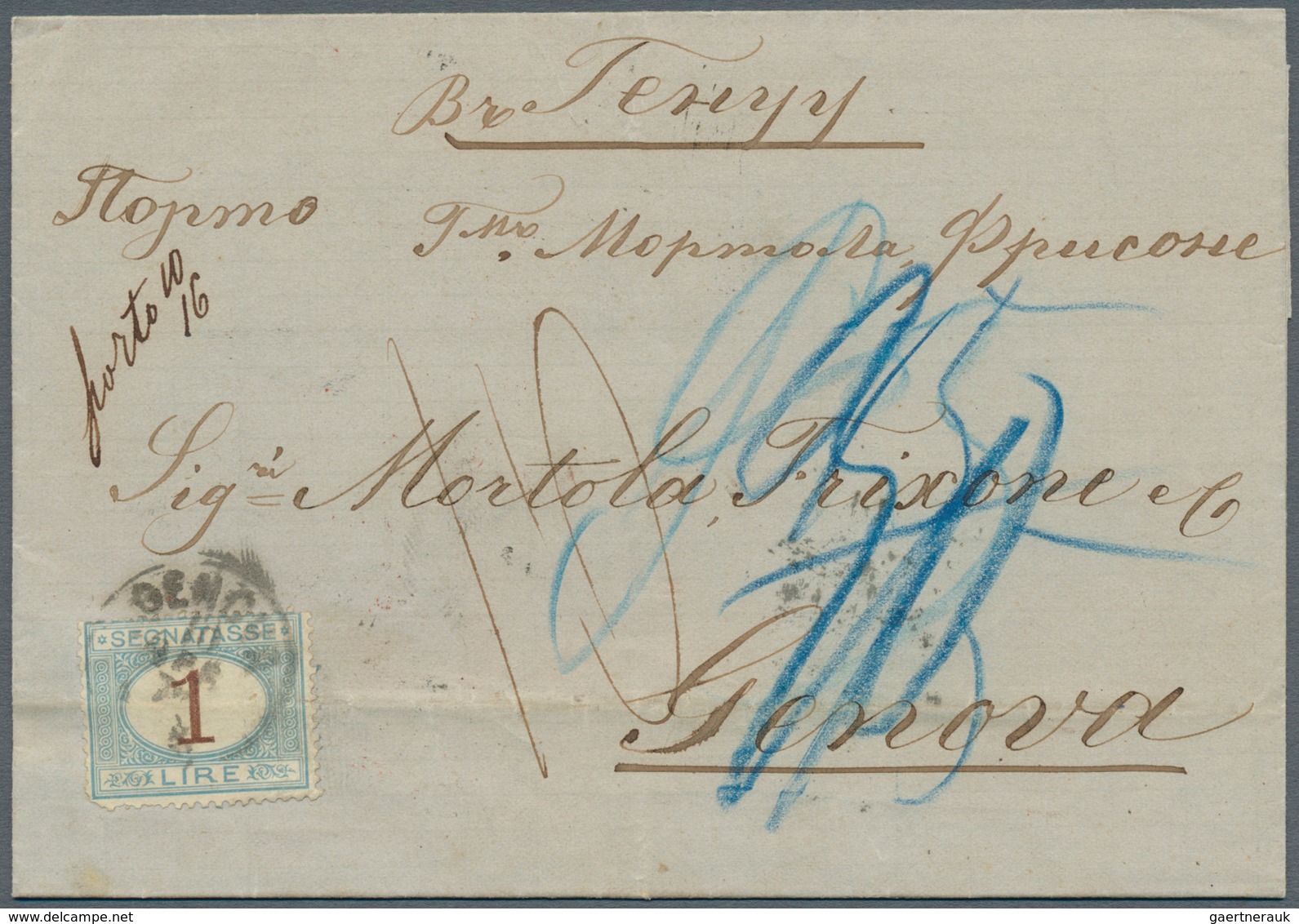 Italien - Portomarken: 1871, Two Unfranked Letters From TAGANROG Respectively ODESSA Each Sent To GE - Strafport