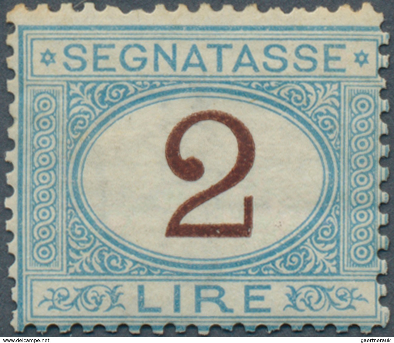 Italien - Portomarken: 1870, 2l. Blue/brown, Fresh Colour, Slightly Uneven Perfs At Top, Mint O.g. W - Strafport