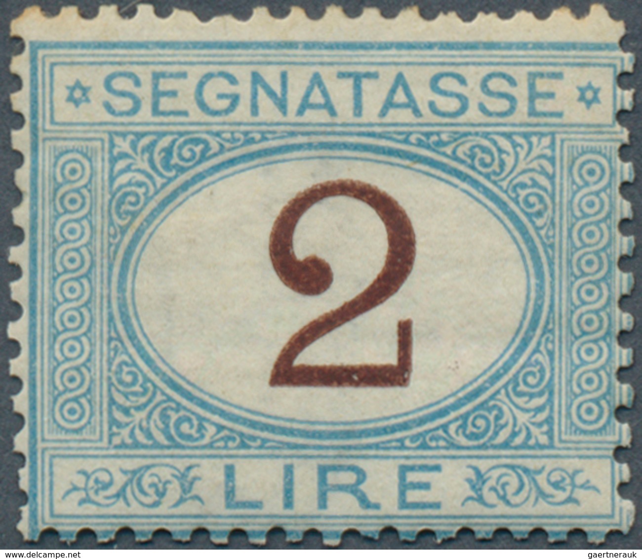 Italien - Portomarken: 1870, 2l. Blue/brown, Fresh Colour, Slightly Uneven Perfs At Top, Mint O.g. W - Postage Due