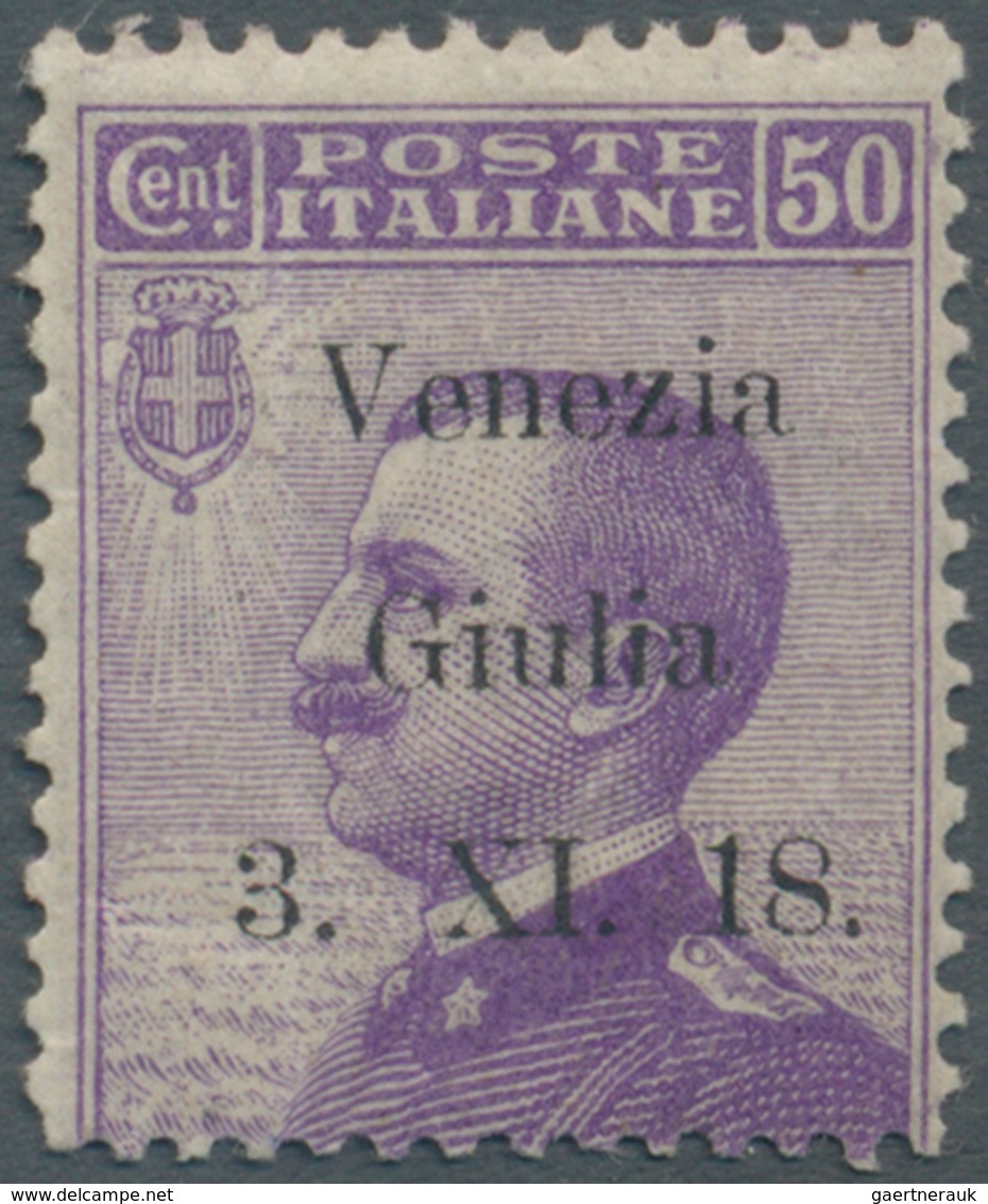 Italienische Besetzung 1918/23 - Julisch-Venetien: 1918, 50c. Violet With Proof Overprint "Venezia G - Venezia Giulia