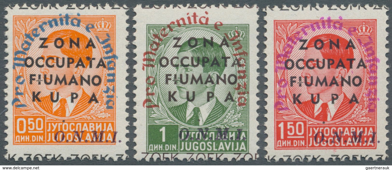 Italienische Besetzung 1941/43 - Fiumerland-Kupa: 1942, National Relief Fund, 50c. Orange, 1din. Gre - Fiume & Kupa