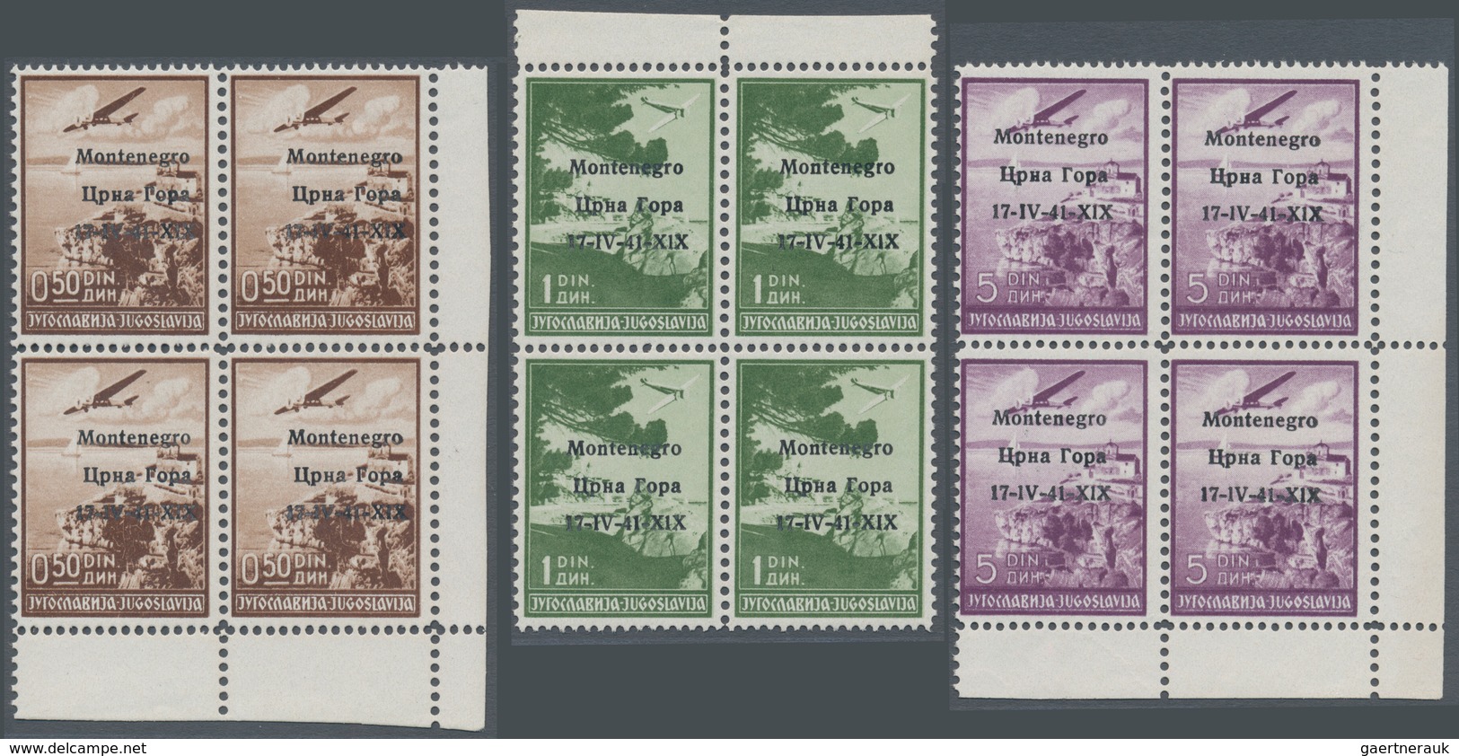 Italienische Besetzung 1941/43 - Montenegro: 1941, Airmails, 0.50d. To 30d., Complete Set Of Eight V - Montenegro