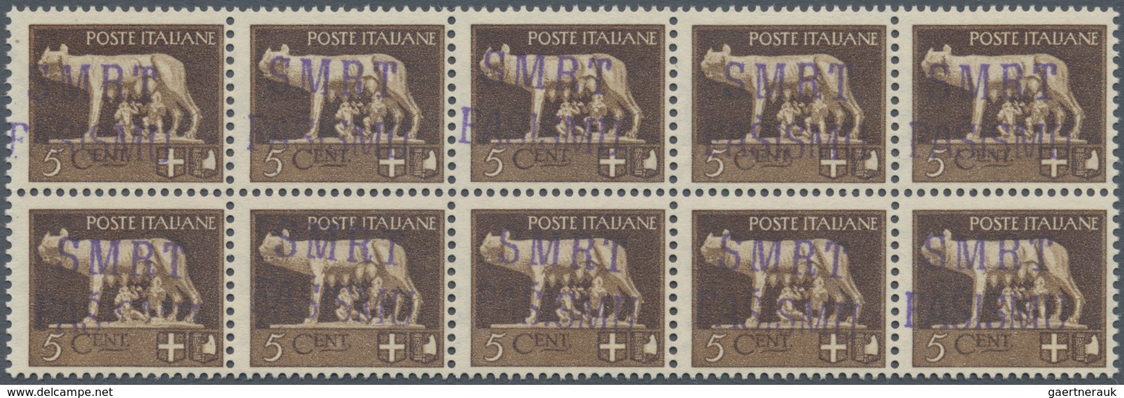 Italien - Lokalausgaben 1944/45 - Lagosta: 1943: Lagosta: 5 Cents Brown "Imperiale" With Overprint " - Altri & Non Classificati