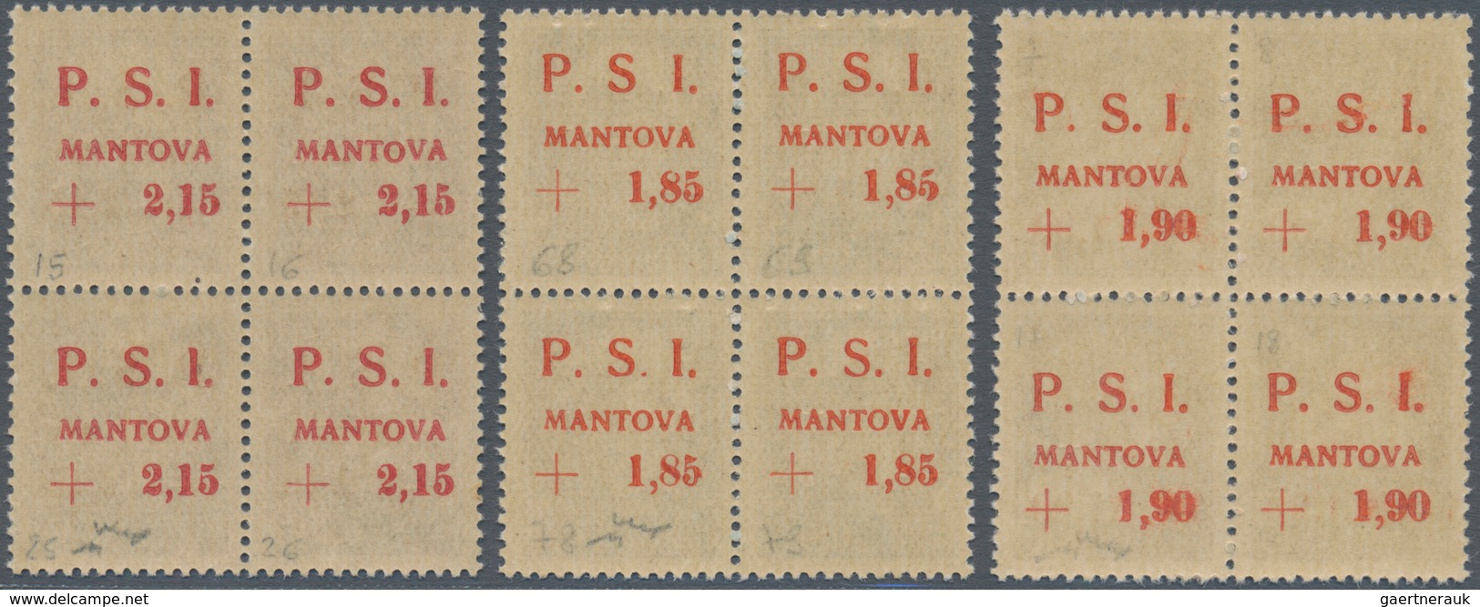 Italien - Lokalausgaben 1944/45 - Mantova: 1945: 1.90 Lire On 10 Cents, 1.85 Lire On 15 Cents And 2. - Altri & Non Classificati