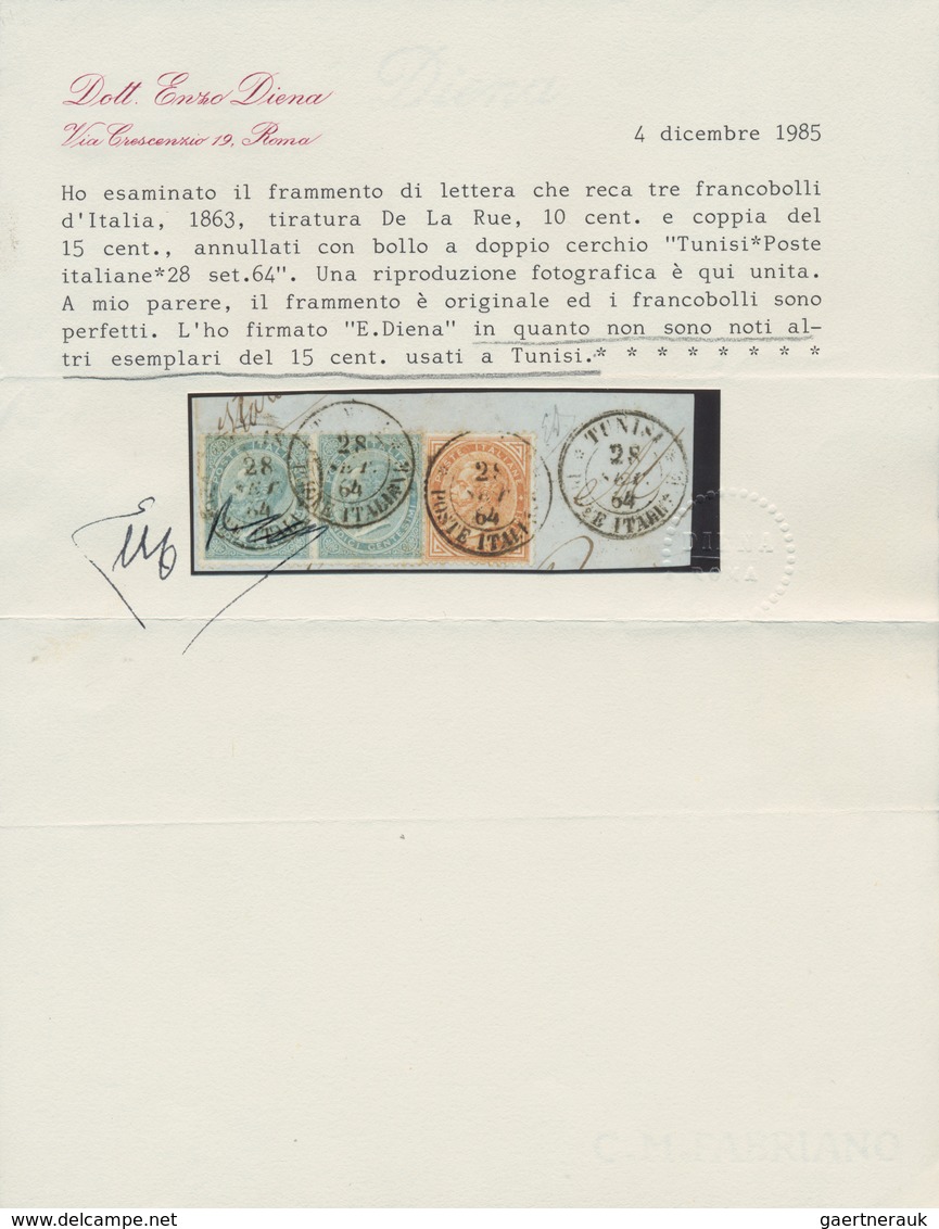 Italienische Post Im Ausland - Allgemeine Ausgabe: 1864, De La Rue (London Print) 10 Cent. Brown And - Andere & Zonder Classificatie