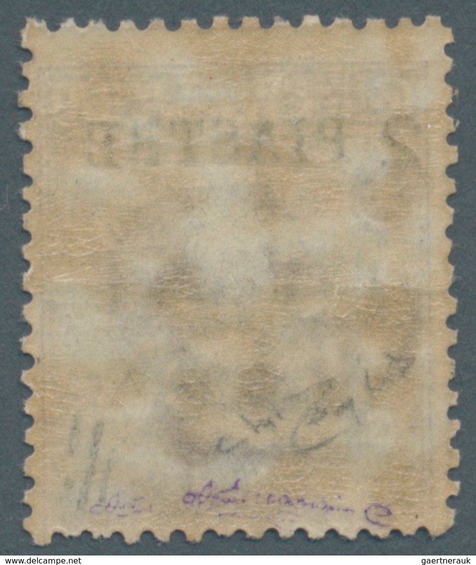 Italienische Post In Der Levante: 1908, 2 PIASTRE On 50c. Violet, Mint Original Gum Previously Hinge - General Issues