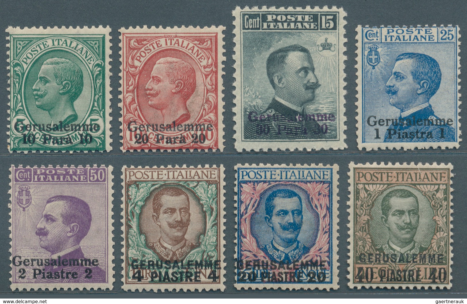 Italienische Post In Der Levante: 1909/1911, Gerusalemme, Complete Set Of Eight Values, Unmounted Mi - Algemene Uitgaven