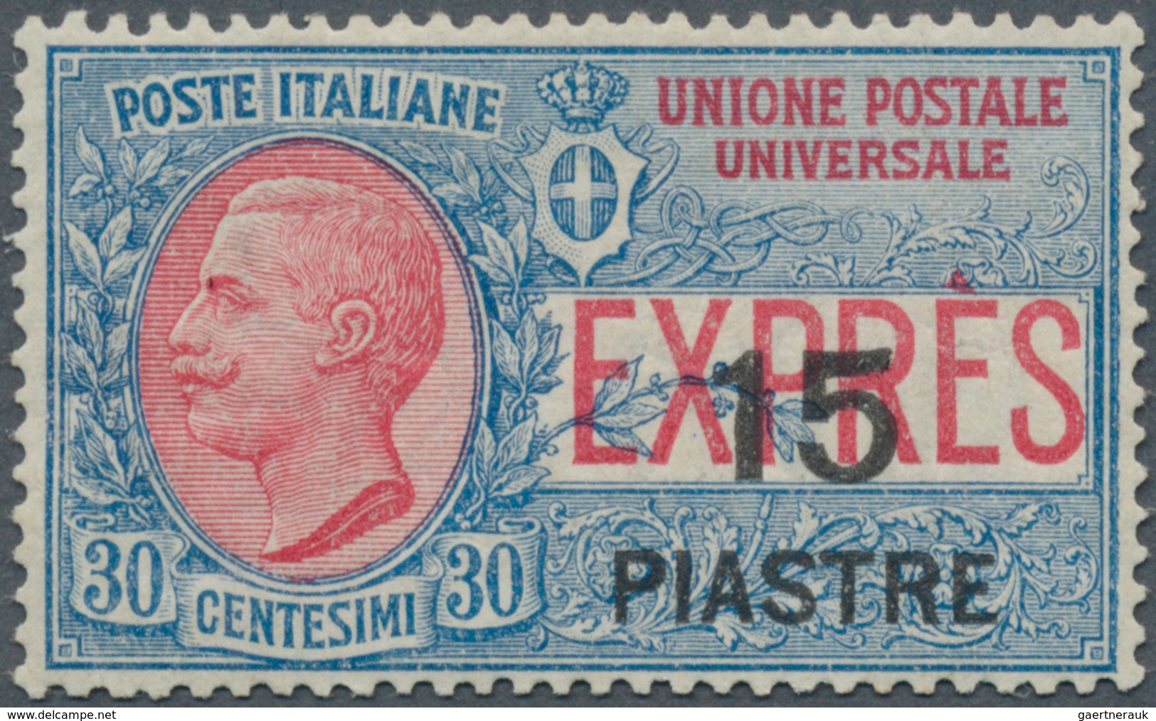 Italienische Post In Der Levante: 1922, Constantinople. 15pia On 30c Express, Original Gum With Smal - Algemene Uitgaven