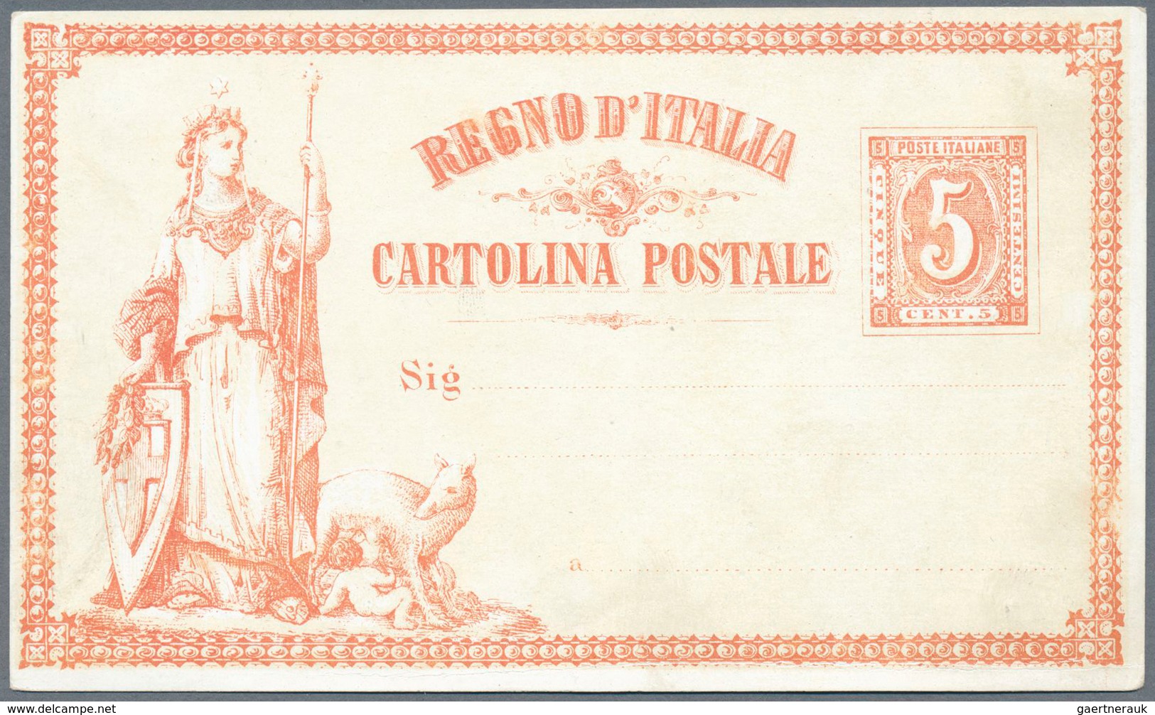 Italien - Ganzsachen: 1872: Essay "N. Sanesi, Italia Turrita", 7 Copies In 4 Different Colors, Sligh - Stamped Stationery