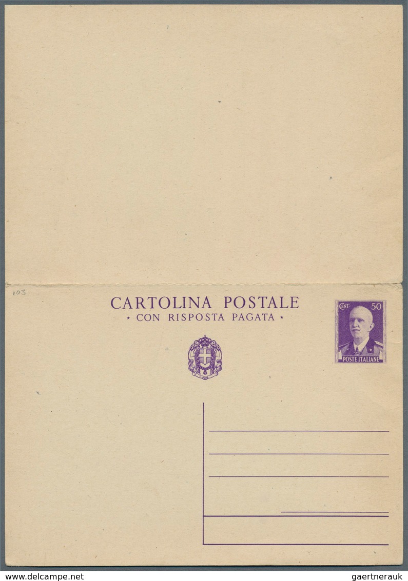 Italien - Ganzsachen: 1940: 50 C + 50 C Violet "Impero". Double Postal Stationery Card, Unused. - Postwaardestukken