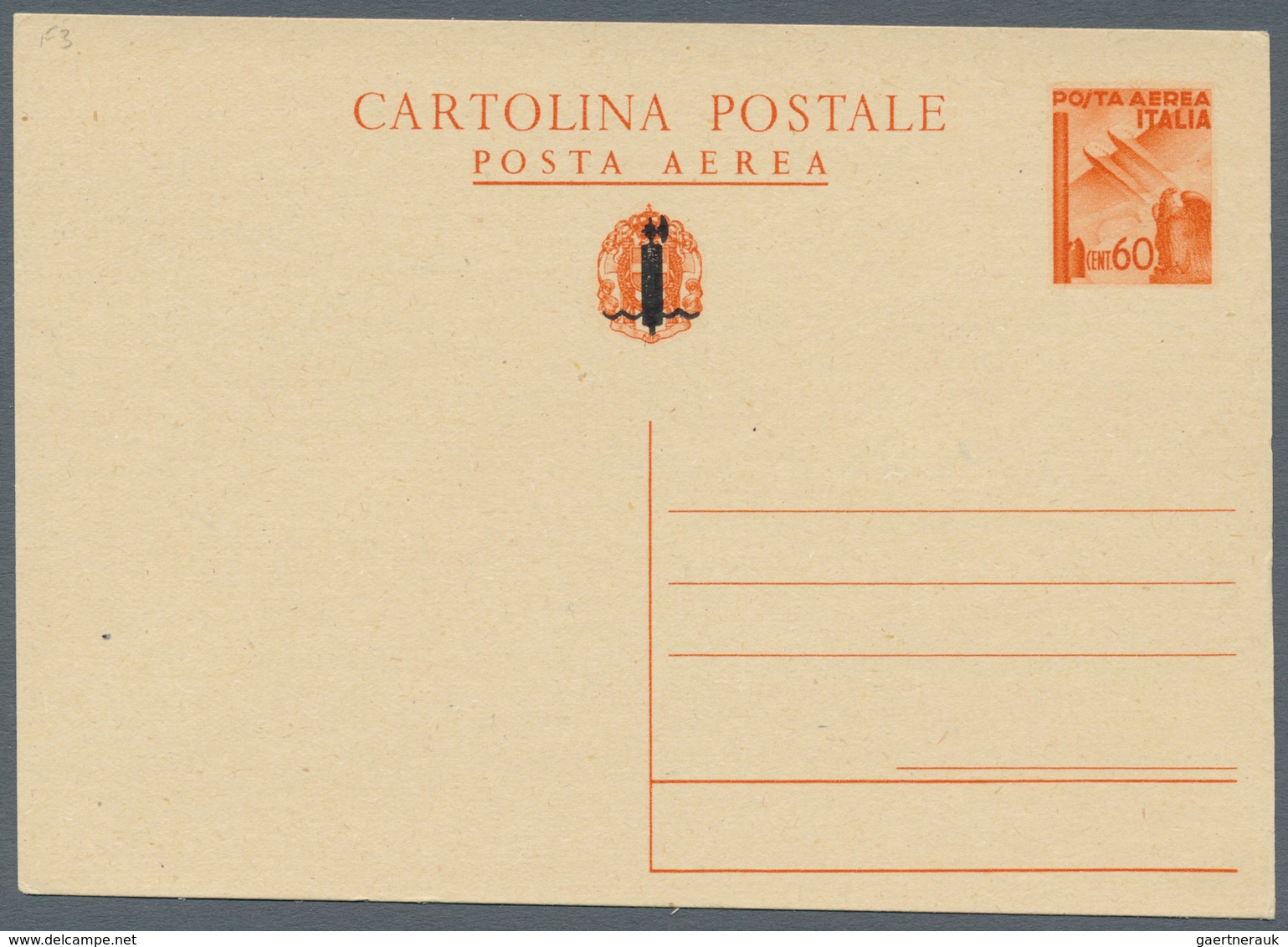 Italien - Ganzsachen: 1943-1945, Air Mail Postal Stationary Cards, Unused, Complete Set Of 6 Cards ( - Interi Postali