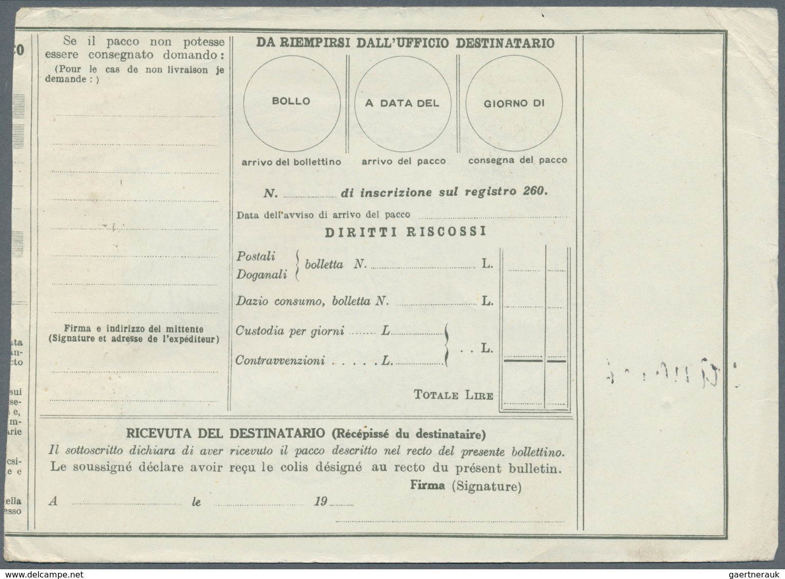 Italien - Ganzsachen: 1944, Social Republic, 2,50 Lire Grey Parcel Stationery Card Ovpd "REPUBBLICA - Postwaardestukken