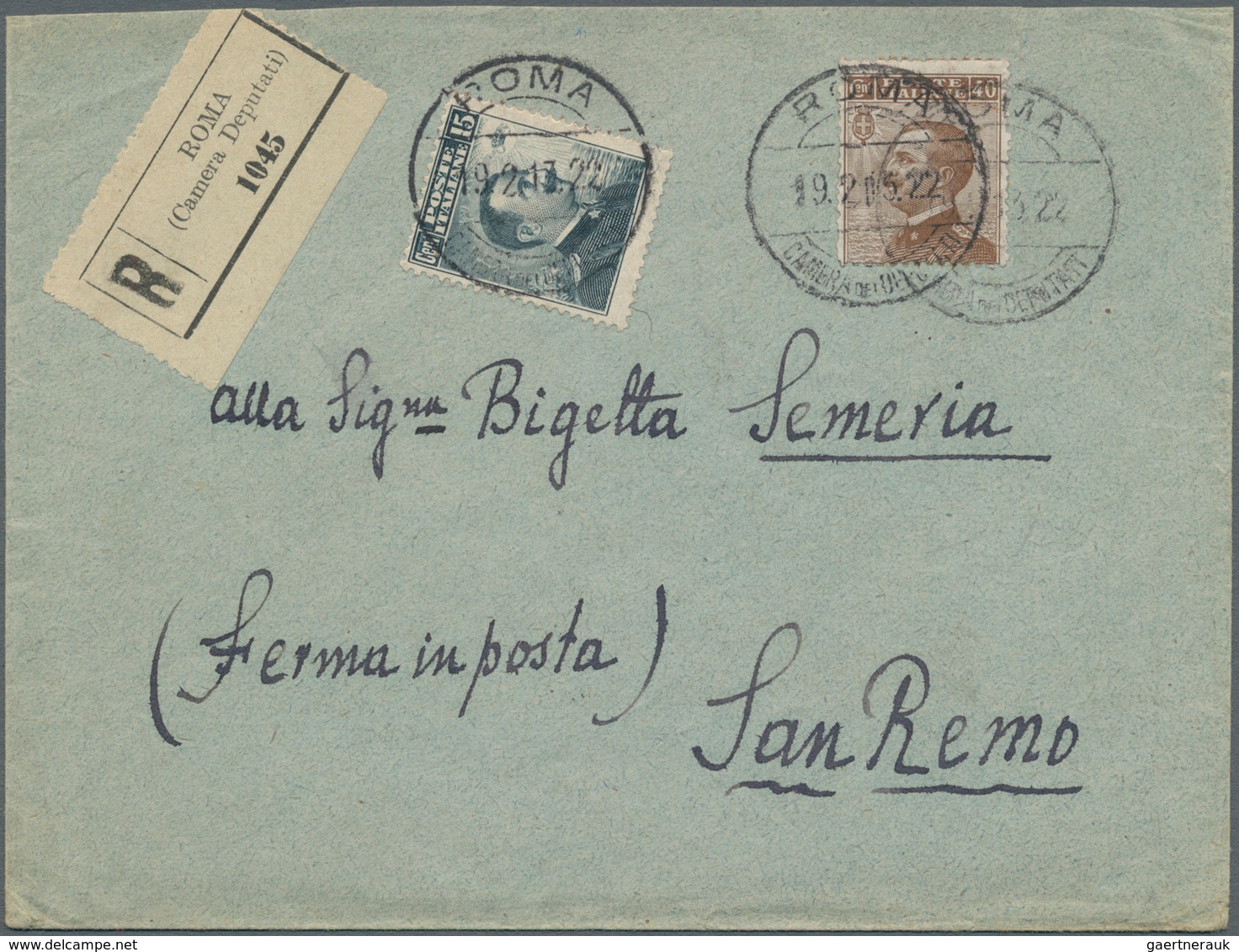 Italien - Stempel: "ROMA CAMERA DEL DEPUTATI" Clear On Two Preprinting Covers 1924 And 1925 (one "Il - Marcophilia