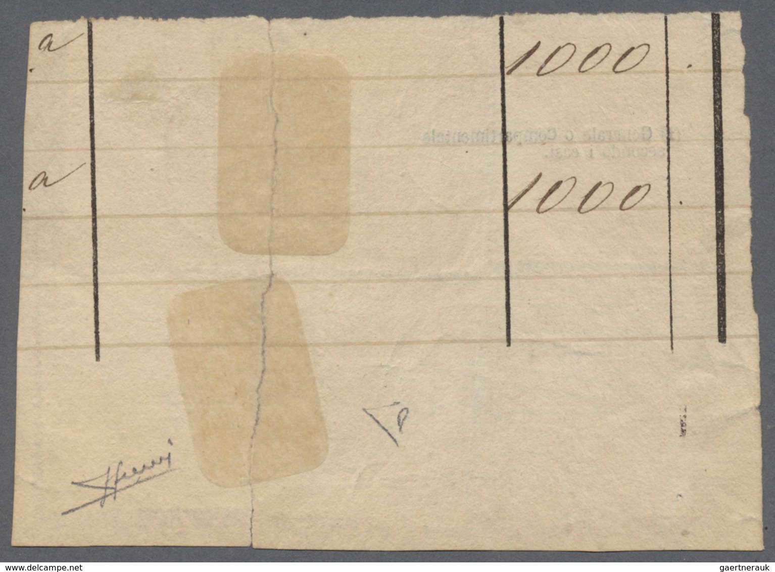 Italien - Besonderheiten: 1866, Six Transitional Fiscal Stamps - 3x Lire Italiane 0,07 (Fiorini 0,03 - Zonder Classificatie