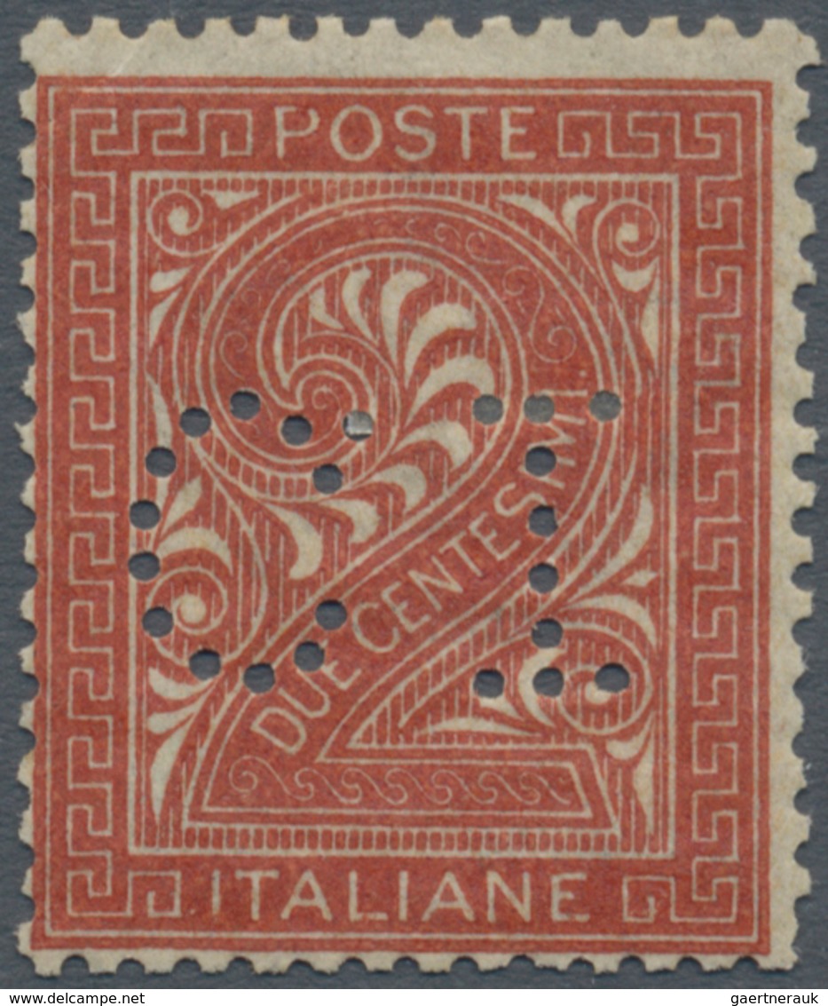 Italien - Besonderheiten: 1887, Numeral Issue 2c. Red-brown With Perfin 'C.1' For Advertising Envelo - Zonder Classificatie