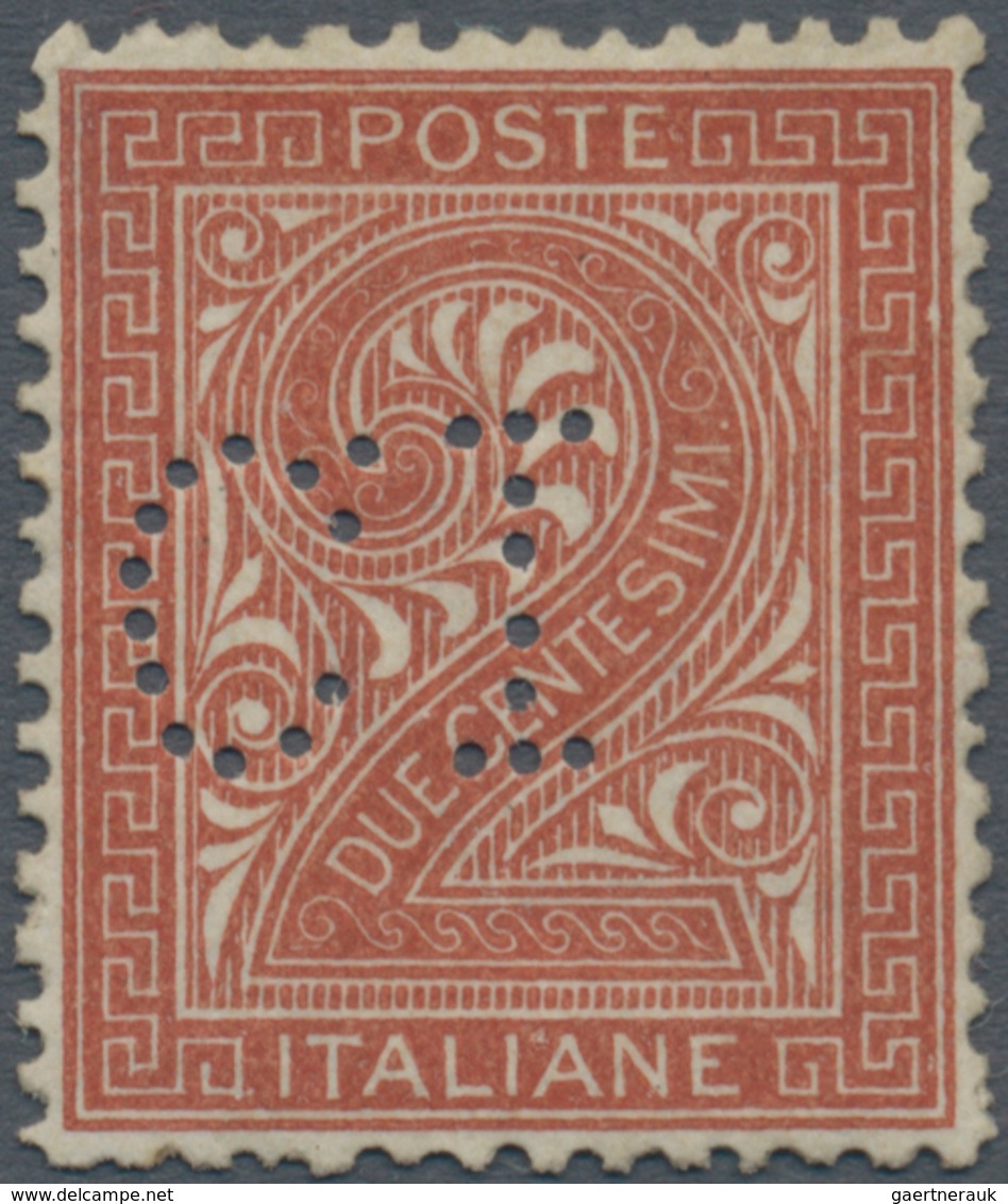 Italien - Besonderheiten: 1887, Numeral Issue 2c. Red-brown With Perfin 'C.1' For Advertising Envelo - Non Classificati