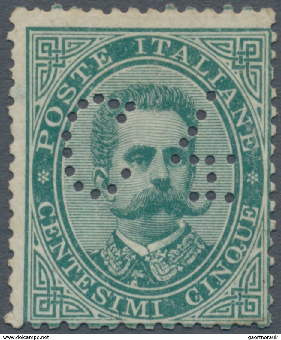 Italien - Besonderheiten: 1887, Umberto I. 5c. Green With Perfin 'C.4' For Advertising Envelopes, Un - Unclassified