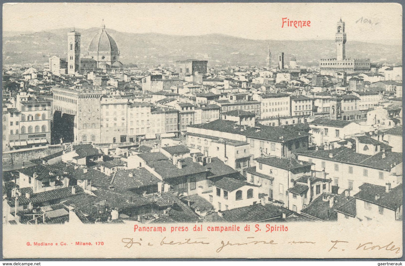 Italien - Besonderheiten: 1901, Souvenir Postcard From Firenze To Vienna/Austria With I.a. Two Vigne - Zonder Classificatie