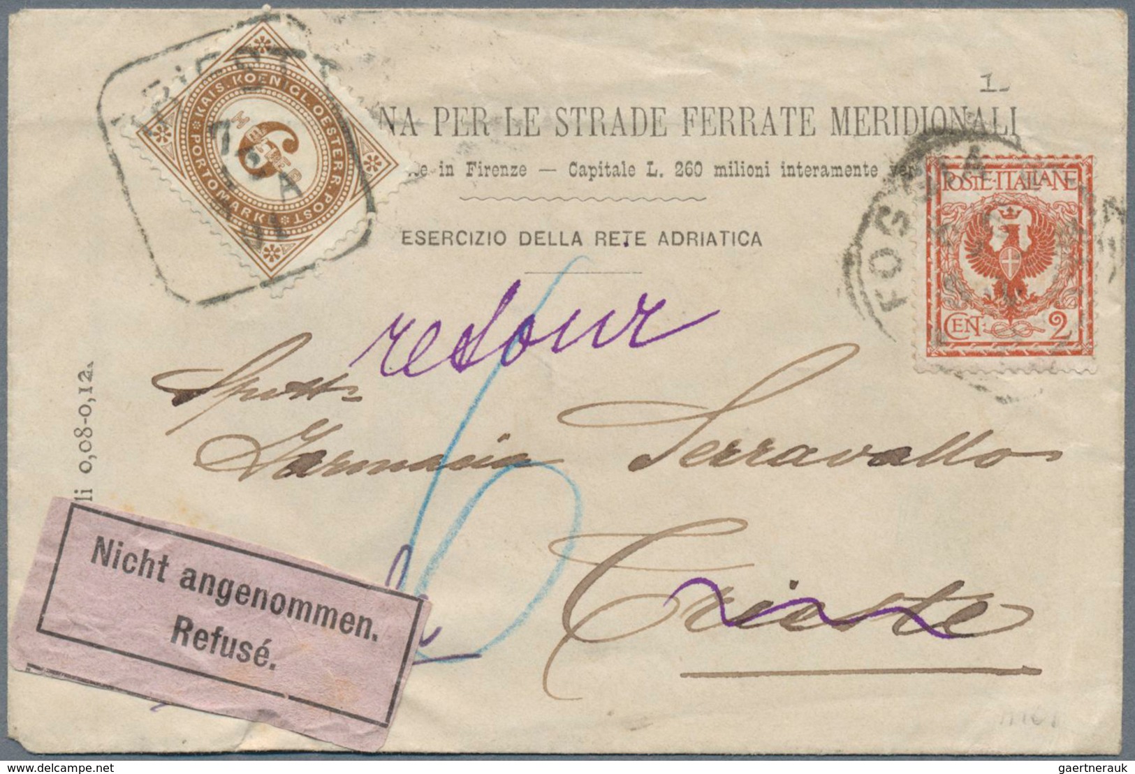 Italien - Besonderheiten: 1901, Souvenir Postcard From Firenze To Vienna/Austria With I.a. Two Vigne - Zonder Classificatie
