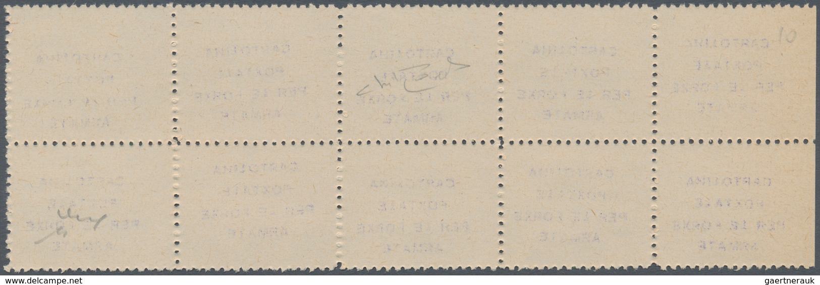 Italien - Besonderheiten: 1941, Postage Free Labels For Postcards: Printed In Violet On Yellowish Pa - Zonder Classificatie