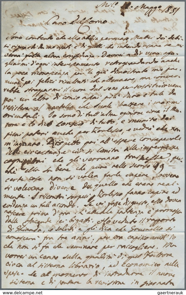 Österreich - Lombardei Und Venetien: 1850, 5 C Ockergelb U. 10 C Grauschwarz, Handpapier, Gut Gerand - Lombardije-Venetië