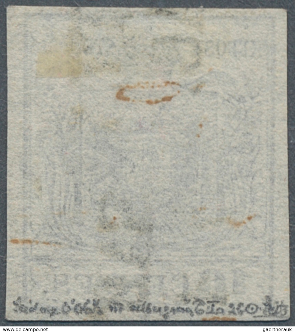 Österreich - Lombardei Und Venetien: 1850, 10 Cmi. Grau HP Type Ia (Erstdruck) SEIDENPAPIER 0,06 Mm - Lombardo-Veneto