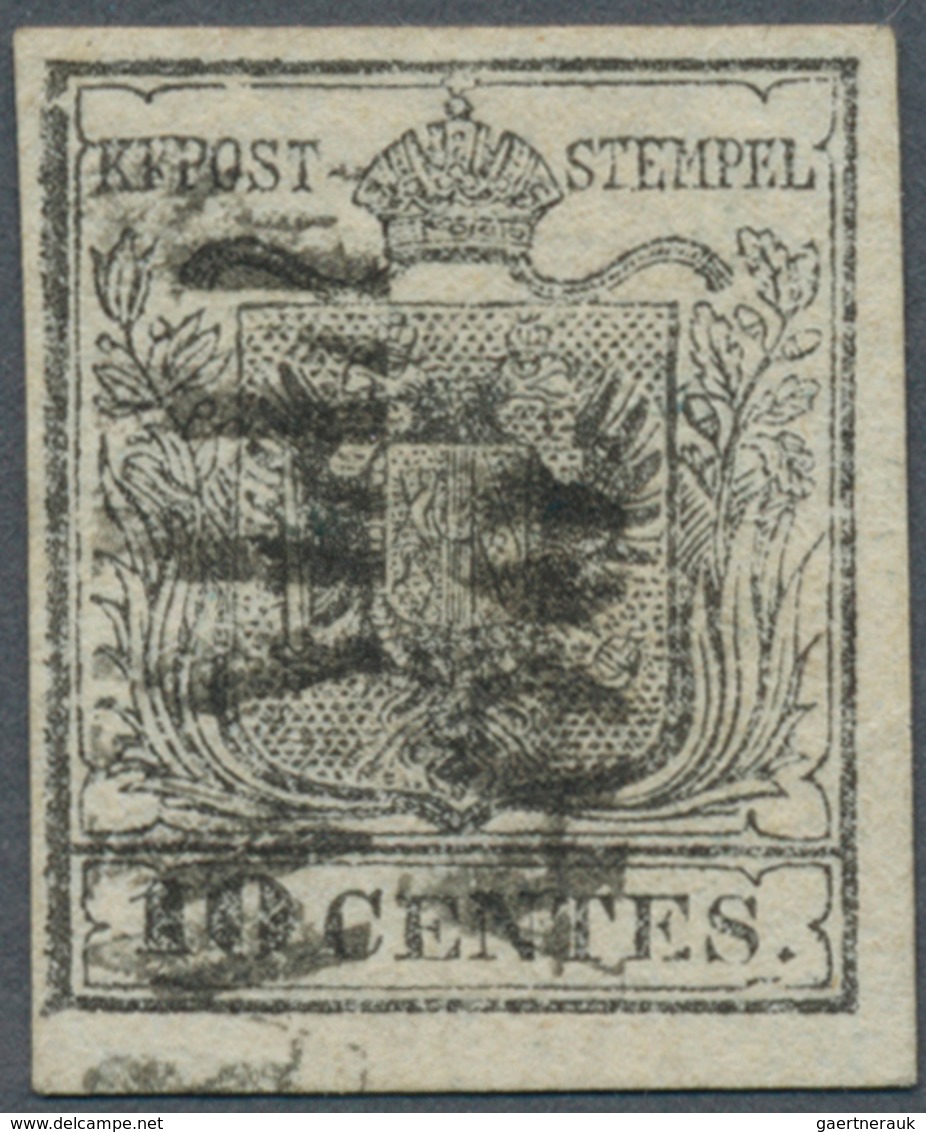 Österreich - Lombardei Und Venetien: 1850, 1 Kr Silbergrau, Erstdruck, Handpapier, Allseits Voll- Bi - Lombardy-Venetia