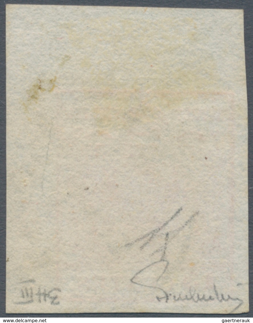 Österreich - Lombardei Und Venetien: 1850, 15 C Rot, Handpapier, Type III, Rechtes Oberes Eckrandstü - Lombardy-Venetia
