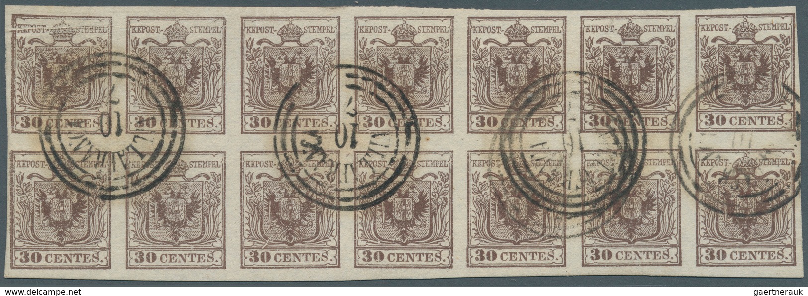 Österreich - Lombardei Und Venetien: 1850, 30 C. Braun, Type I, Farbfrischer Und Allseits Voll- Bis - Lombardo-Veneto