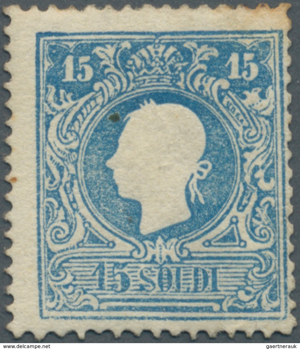 Österreich - Lombardei Und Venetien: 1859, 15 So Hellblau, Type II, Ungebraucht Mit Originalgummi, R - Lombardije-Venetië