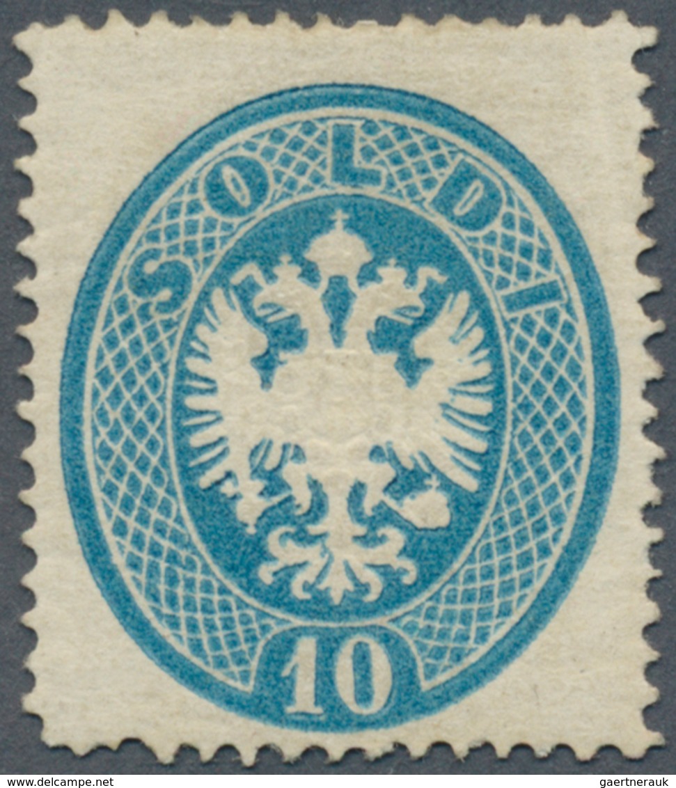 Österreich - Lombardei Und Venetien: 1863, 10 So Blau, Gez.14, Ungebraucht Mit Vollem Originalgummi, - Lombardije-Venetië