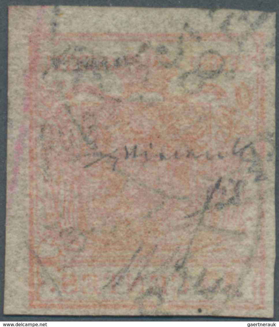 Österreich - Lombardei Und Venetien - Stempel: 1850, 15 C Rot, Handpapier, Vollrandig, Entwertet Mit - Lombardy-Venetia