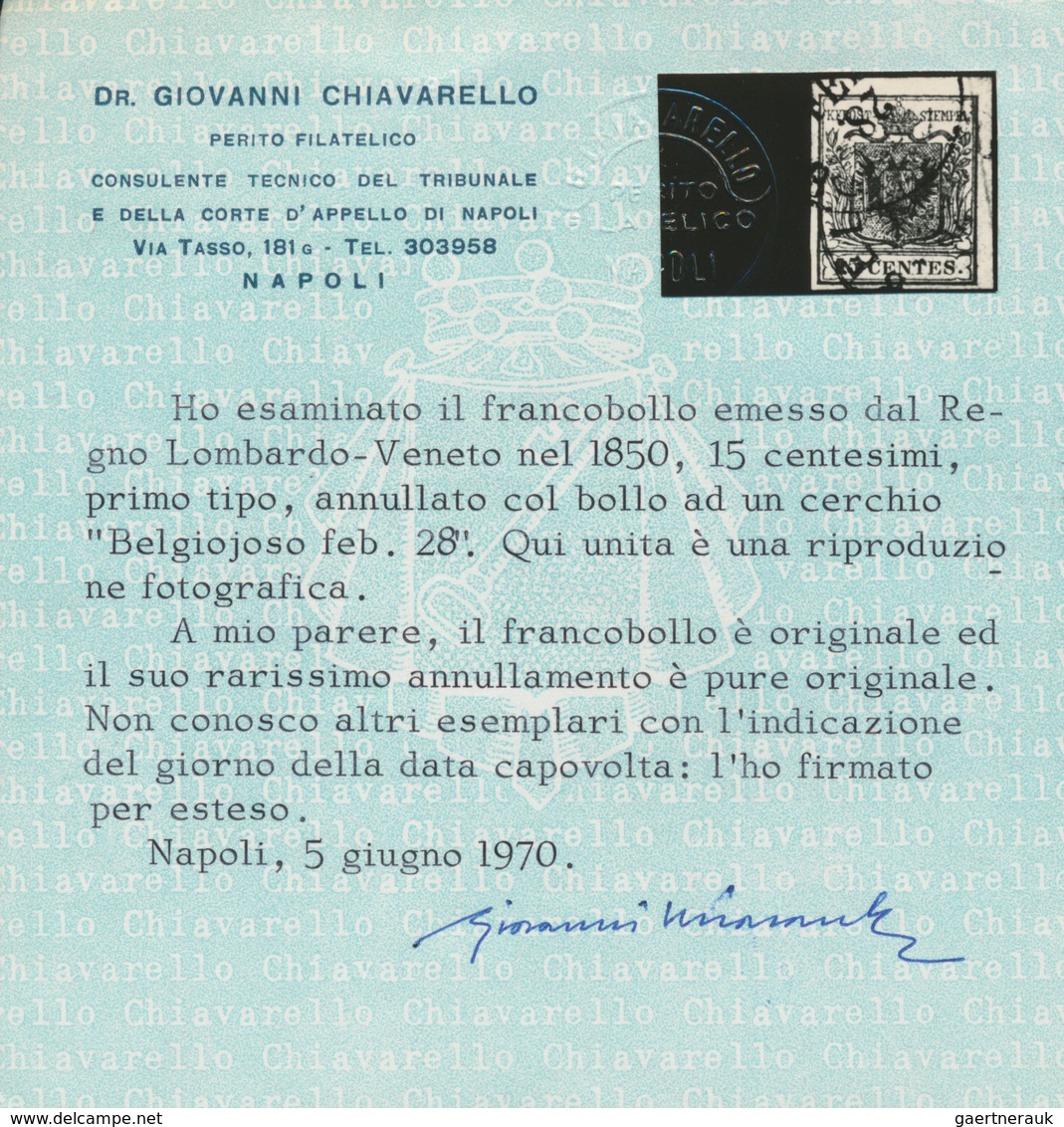 Österreich - Lombardei Und Venetien - Stempel: 1850, 15 C Rot, Handpapier, Vollrandig, Entwertet Mit - Lombardije-Venetië