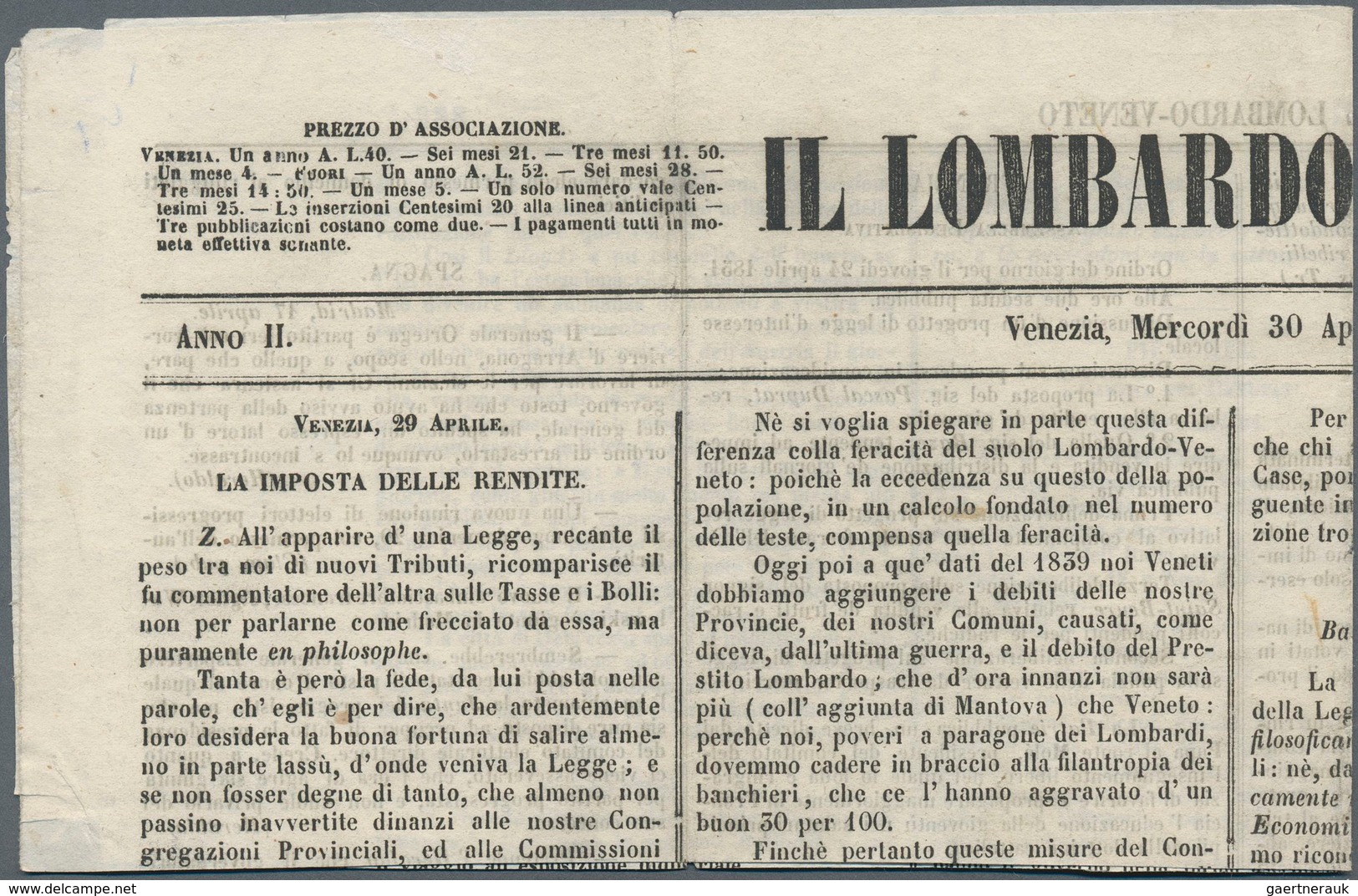 Österreich - Lombardei Und Venetien - Stempel: "MIRA", Sehr Seltenen L1 Ohne Datum, Auf Blauem Merku - Lombardy-Venetia