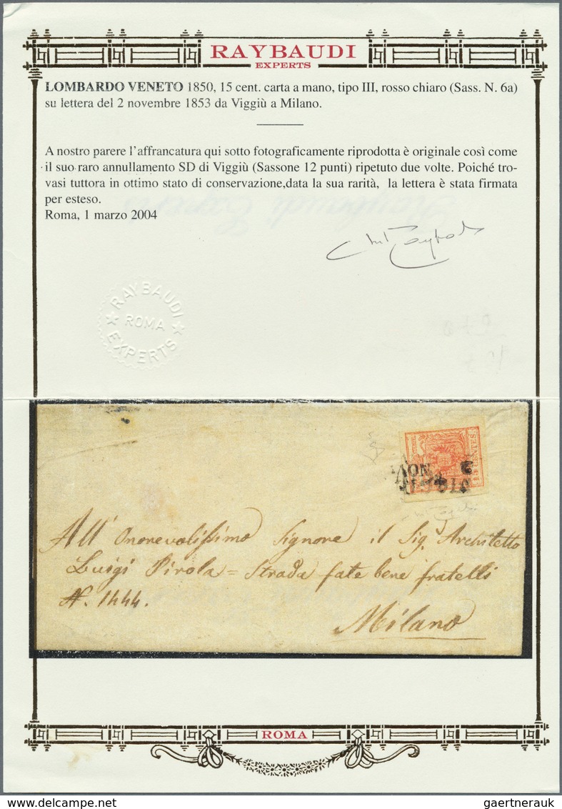 Österreich - Lombardei Und Venetien - Stempel: 1850: VIGGIU (12 Punkte) Auf Brief Mit 15 C Nach Mail - Lombardo-Veneto