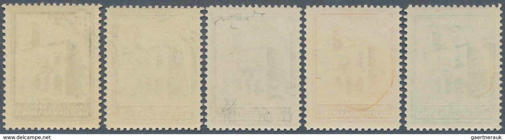 San Marino: 1932, Post Office Building, 20c. To 2.75l., Complete Set Of Five Stamps, Unmounted Mint, - Autres & Non Classés