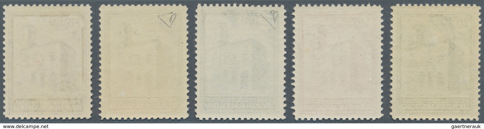 San Marino: 1932, "New Post Office" Complete Well Centered Issue Of 5 Values Mint NH, Signed With Ce - Altri & Non Classificati