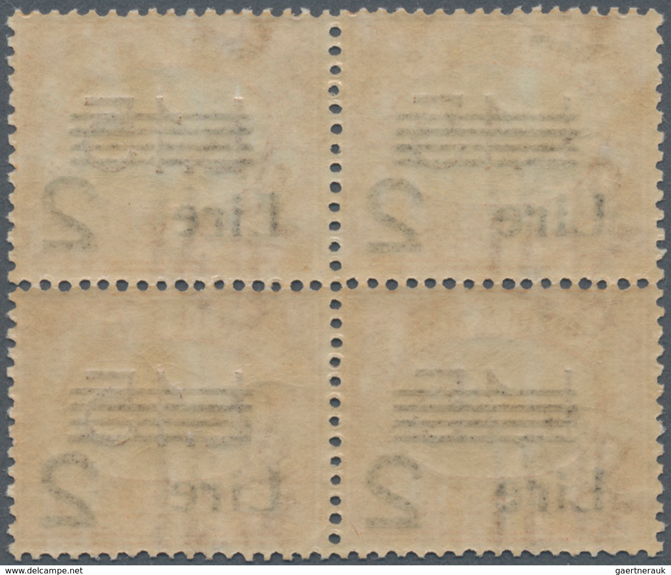 San Marino - Portomarken: 1938, Postage Due 15l. Orange/brown Surch. ‚Lire 2‘ Block Of Four, Mint Ne - Segnatasse