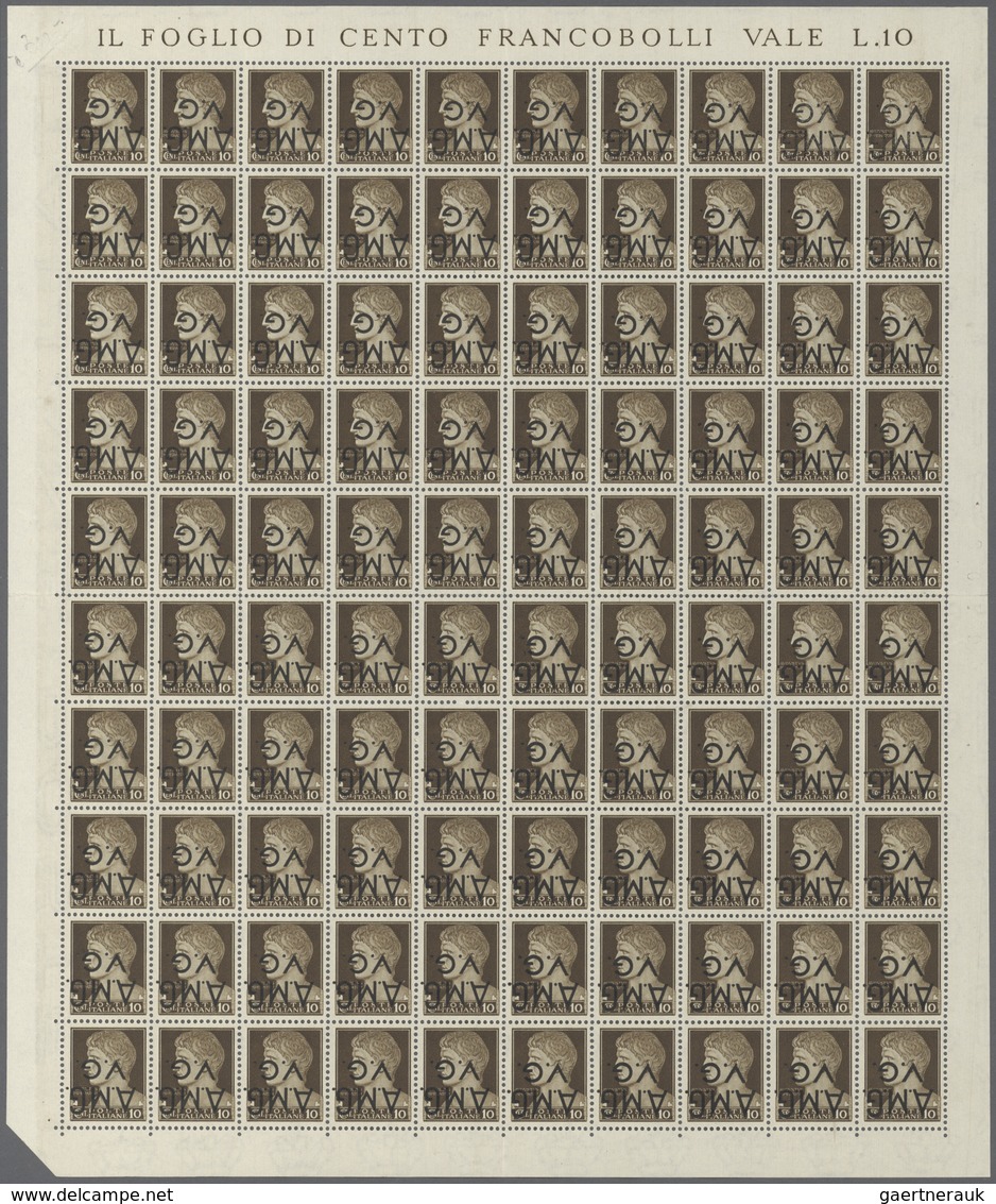 Triest - Zone A: 1945, Augustus 10c. Brown With INVERTED Opt. ‚A.M.G. / V.G.‘ In A Complete (folded) - Marcofilie