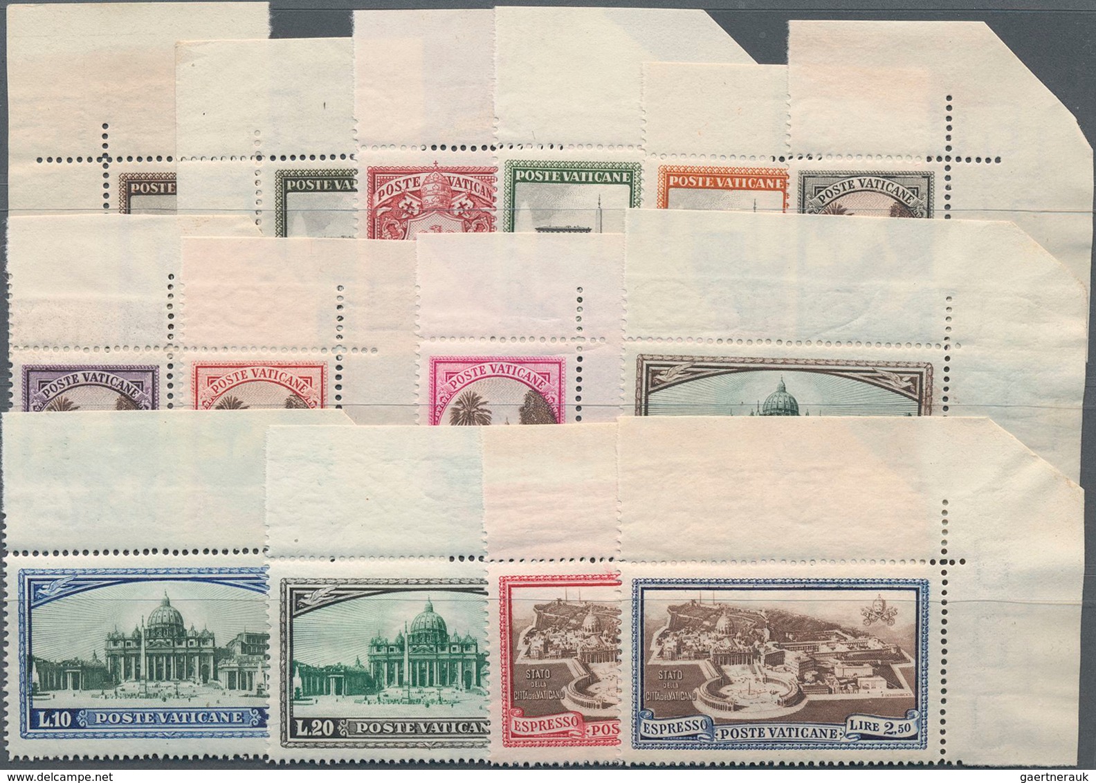 Vatikan: 1933, Luxury Set Mint Never Hinged, Thereby 14 Upper Corners Of Sheet (Sassone = € 475,-). - Andere & Zonder Classificatie