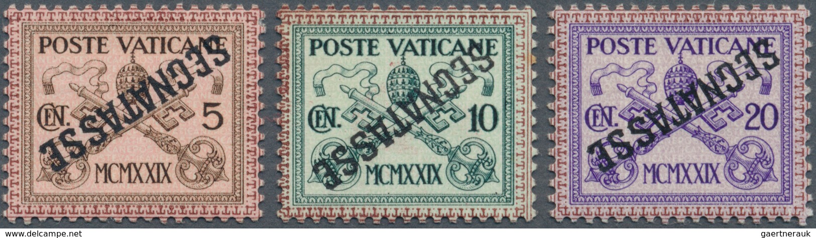 Vatikan - Portomarken: 1931, Postage Dues 5, 10 And 20 C. Test Prints With Different Coloured Underp - Segnatasse