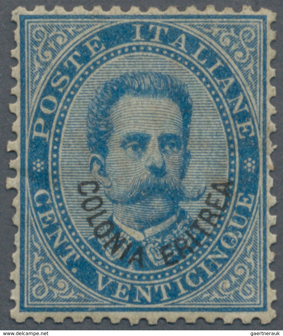 Italienisch-Eritrea: 1893, 25 C Blue, Ovp "Colonia Eritrea", F/VF Mint Condition With Original Gum, - Eritrea