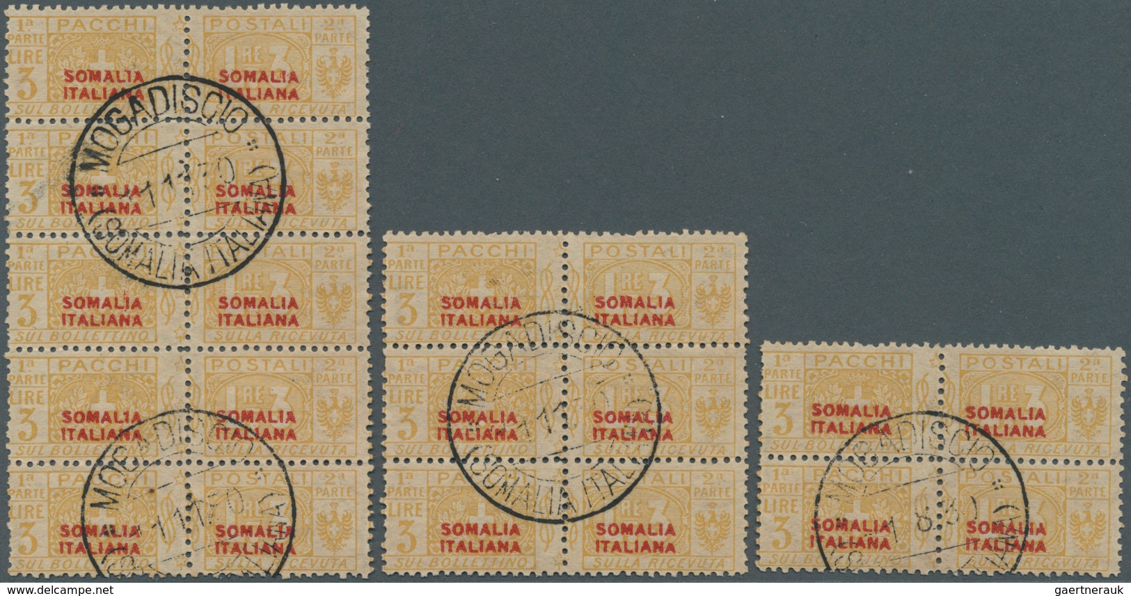 Italienisch-Somaliland - Paketmarken: 1926, packet stamps with red overprint "SOMALIA ITALIANA" in u