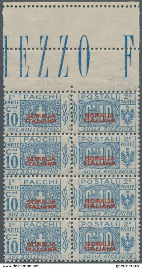 Italienisch-Somaliland - Paketmarken: 1926, Italy Parcel Stamp 10c. Blue With UNISSUED RED Overprint - Somalia